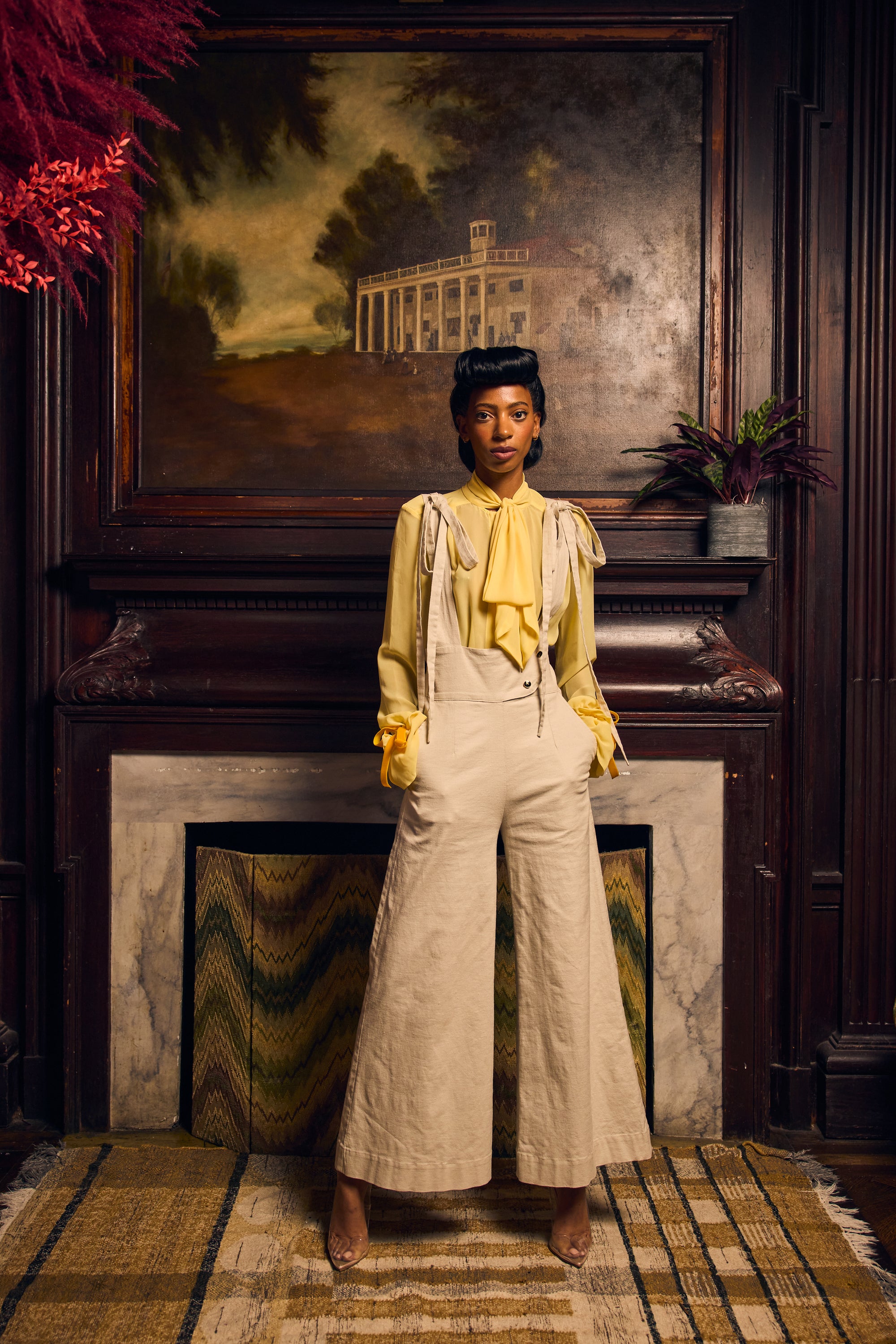 Linen Sailor Pants with Suspenders