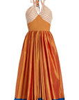 Orange Cocktail Dress with Vintage Beads