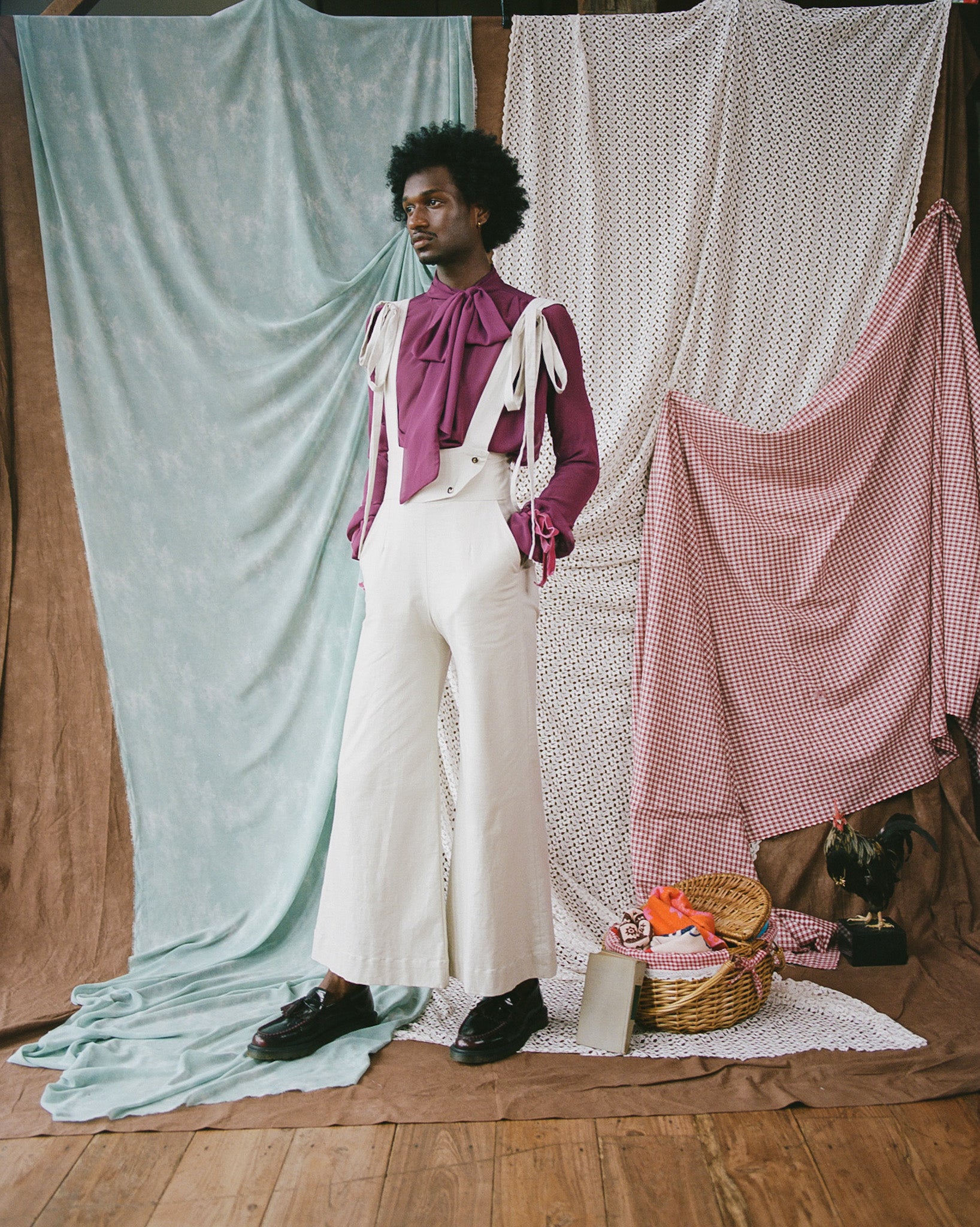 Linen Sailor Pants with Suspenders