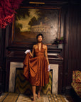 Cocktail Dress Full Skirt-Silk Dupioni Brown-Pre-Order