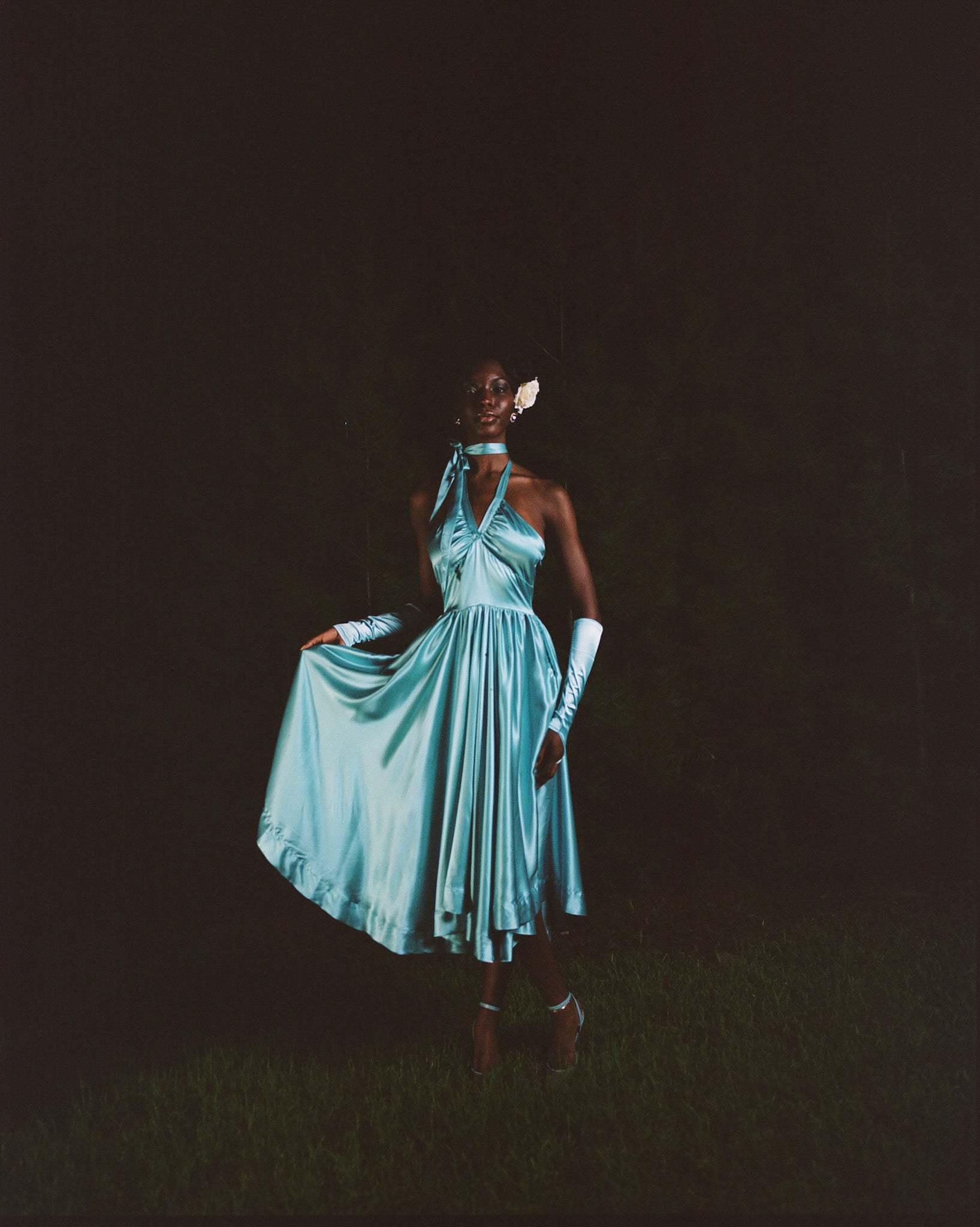 Debutante Silk Dress-Blue-Pre Order