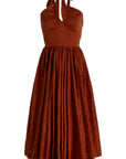 Cocktail Dress Full Skirt-Silk Dupioni Brown-Pre-Order