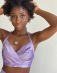 Lavender Silk Halter Top