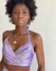 Lavender Silk Halter Top