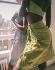 Green Silk Halter Top