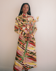 Rebecca Pussybow Dress - Abstract Print
