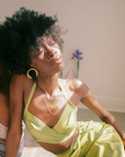 Green Silk Halter Top