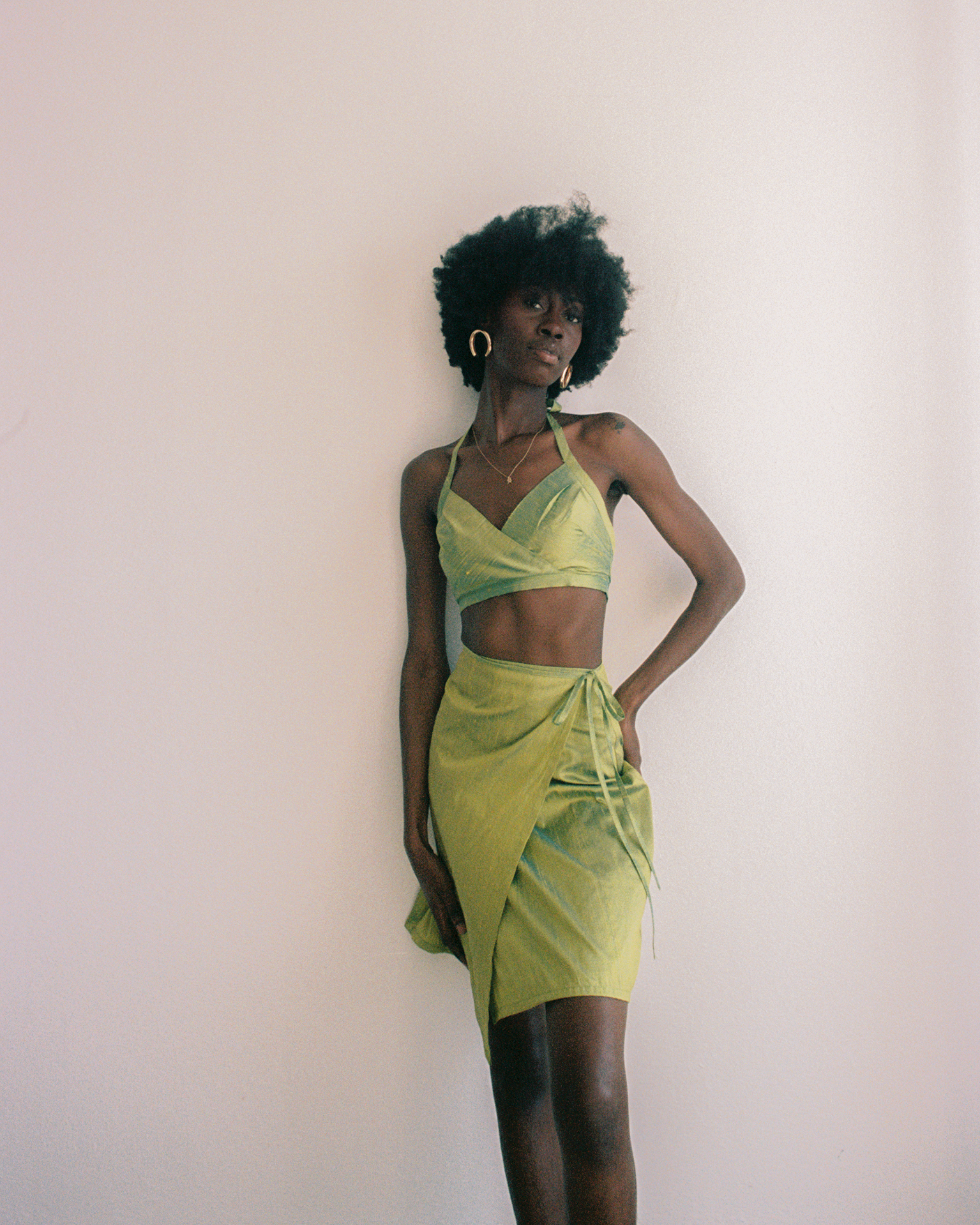 Green Silk Halter Top – House of Aama