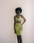 Green Silk Halter Top