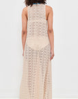 Sailor Lace Crochet Blue Stripe Maxi Dress