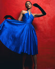 Cocktail Dress Silk Dupioni Blue-Pre-Order