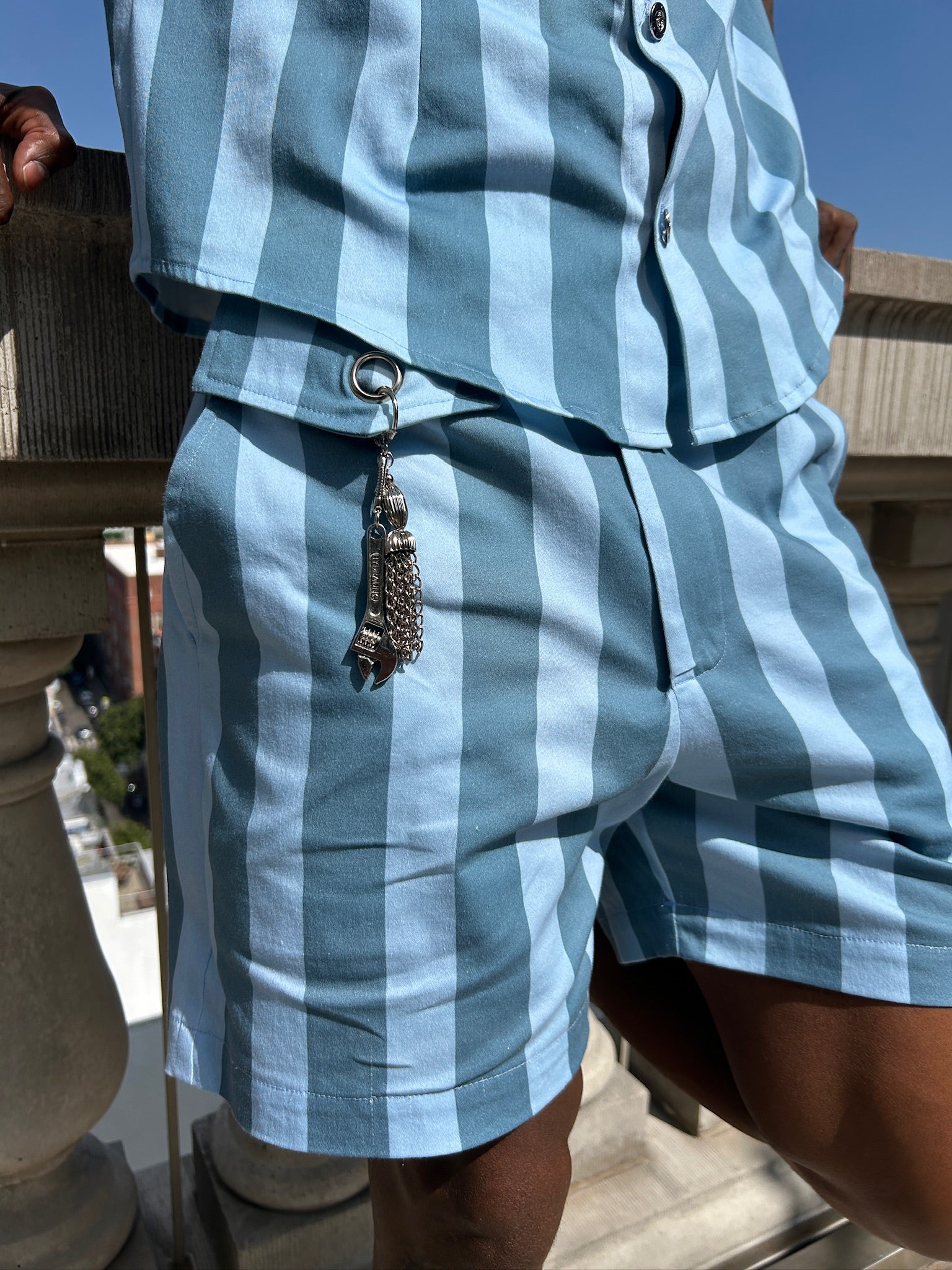 Azaka Shorts Blue Stripe- Pre-Order