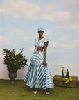 Azaka Sailor Collar Top Blue Wide Stripe - Pre-Order