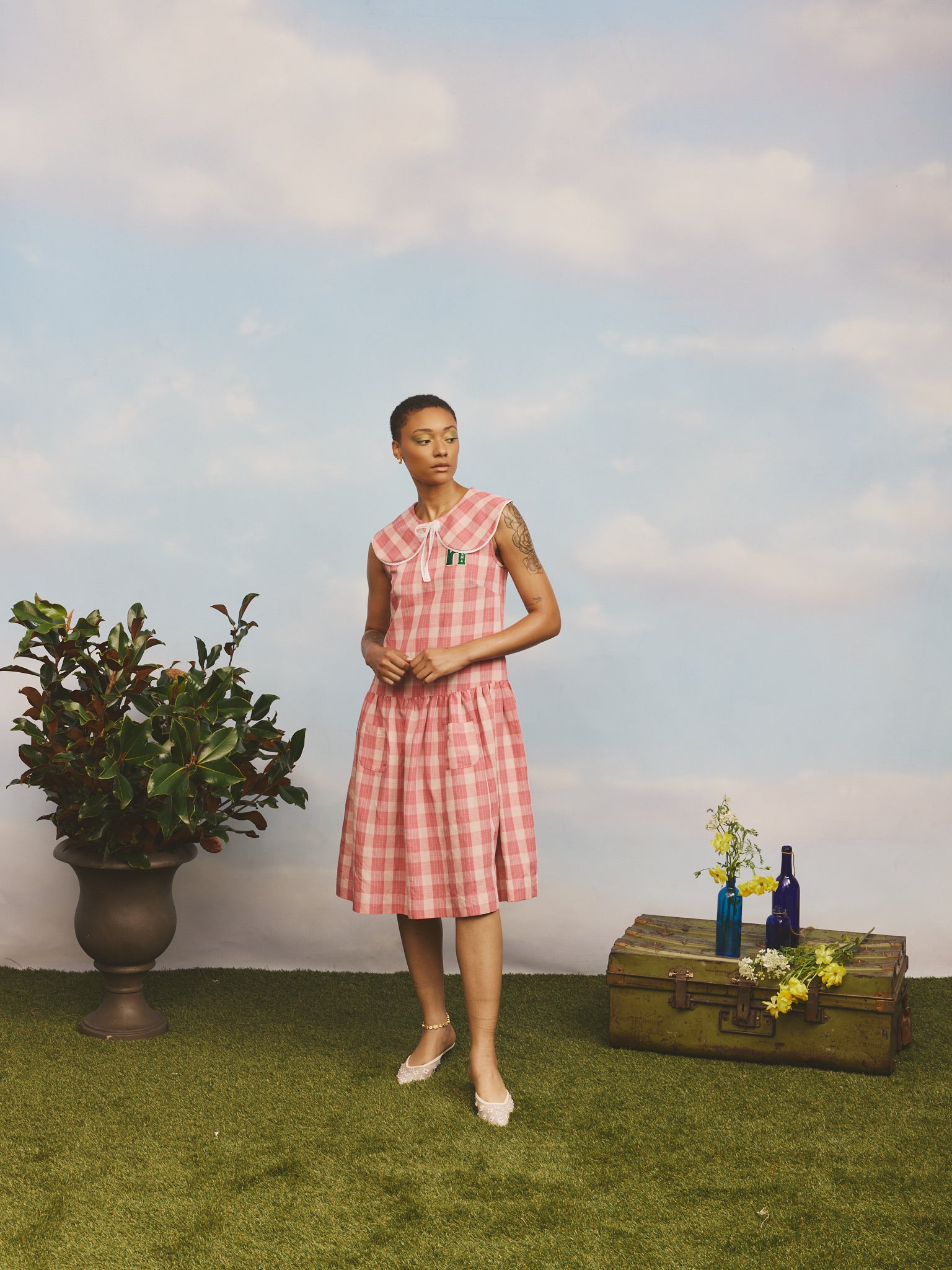 Pink Plaid Camp Aama Dress-Pre-Order