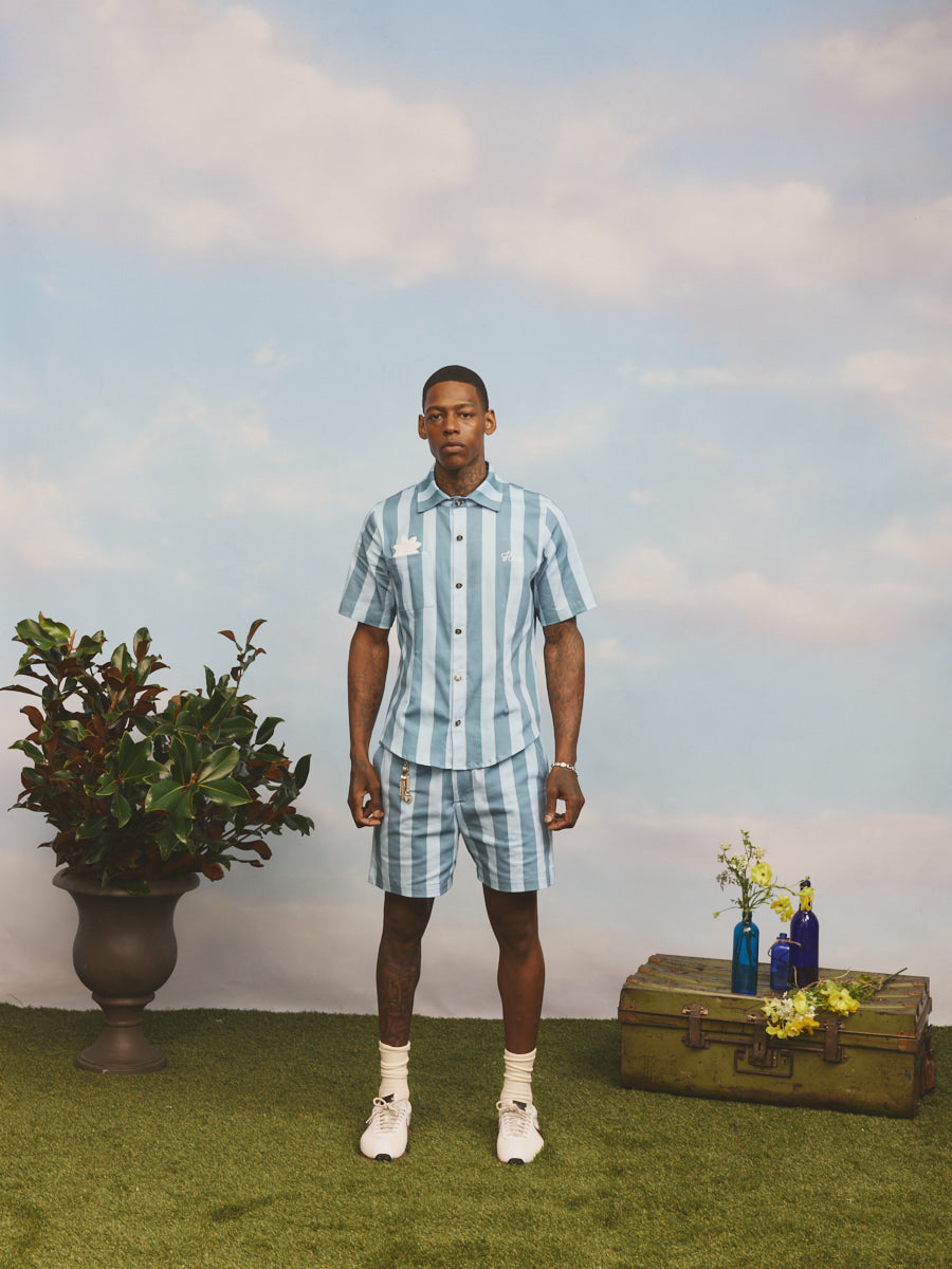 Azaka Shorts Blue Stripe- Pre-Order