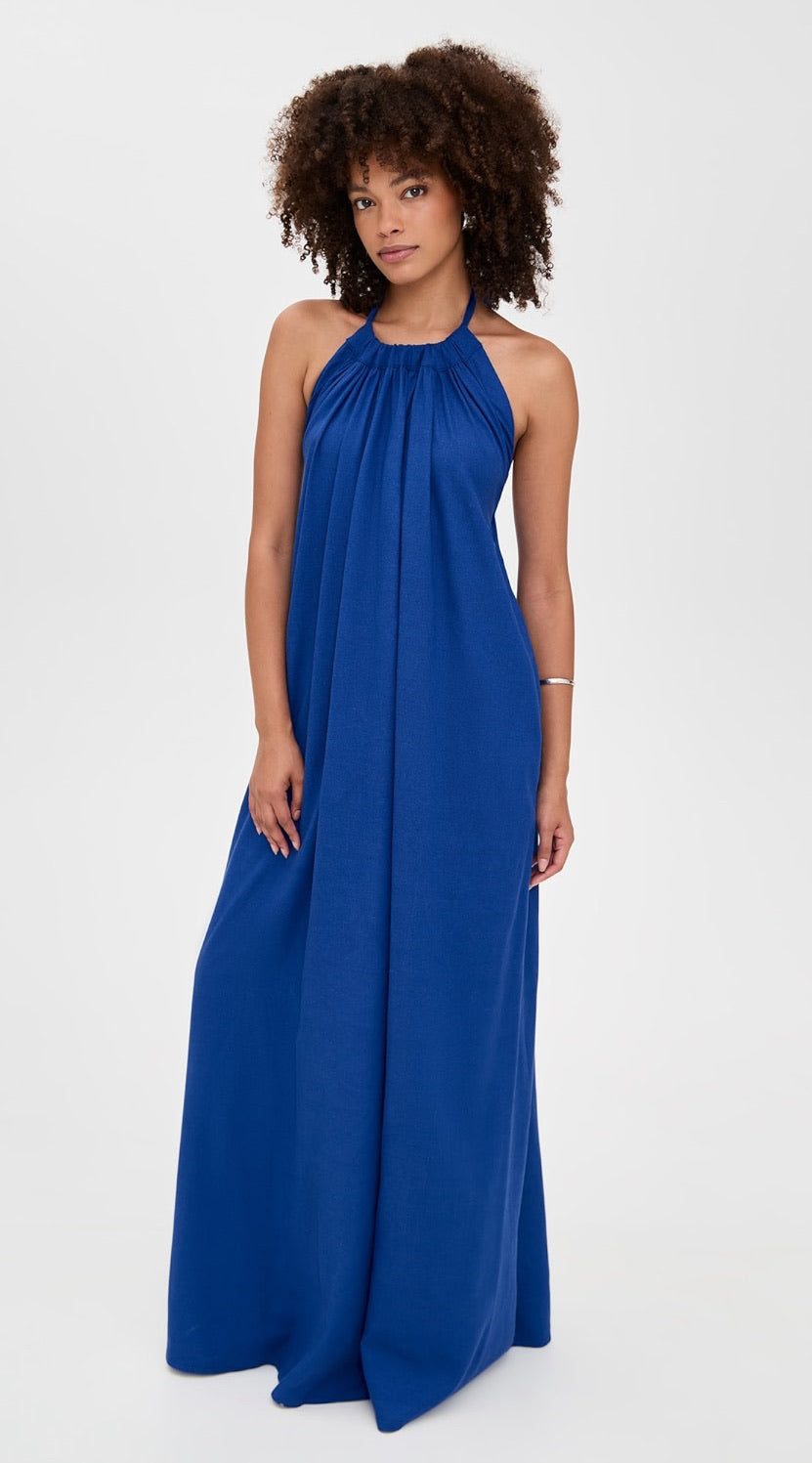 Electric Blue Linen Maxi Dress - Pre Order 16 Electric Blue Linen Maxi Dress - Pre Order 16