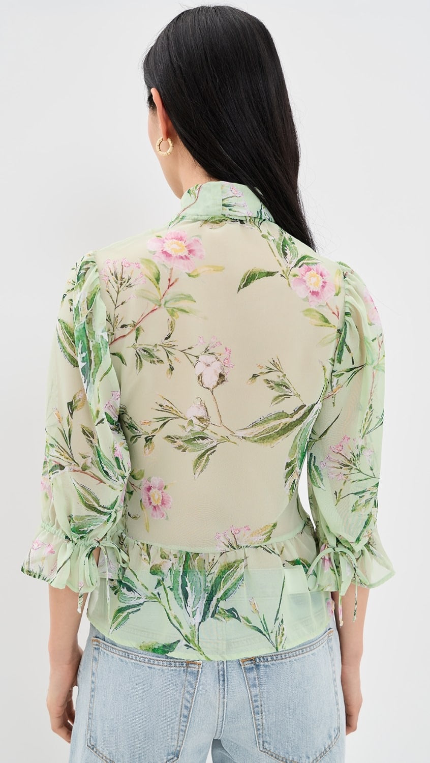Swamp Rose Victorian Pussybow Top