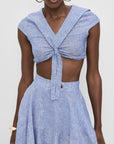 Azaka Sailor Collar Top Blue Stripe - Pre Order