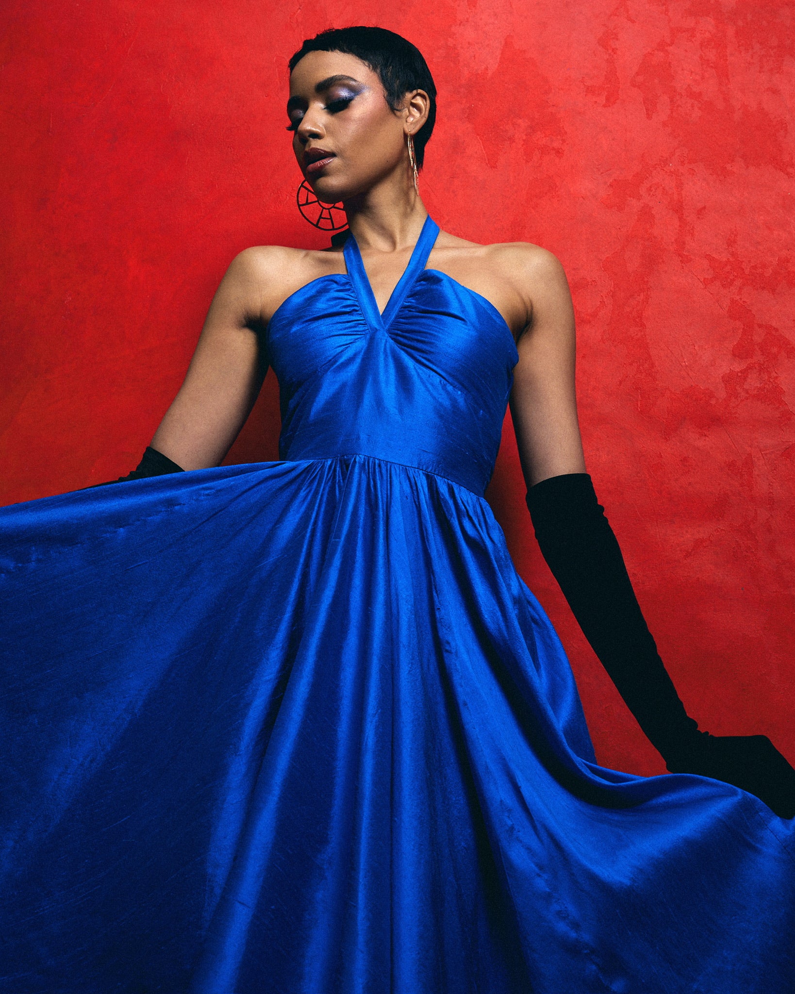 Cocktail Dress Silk Dupioni Blue-Pre-Order 10 Cocktail Dress Silk Dupioni Blue-Pre-Order 10