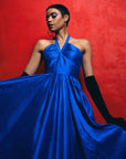 Cocktail Dress Silk Dupioni Blue-Pre-Order