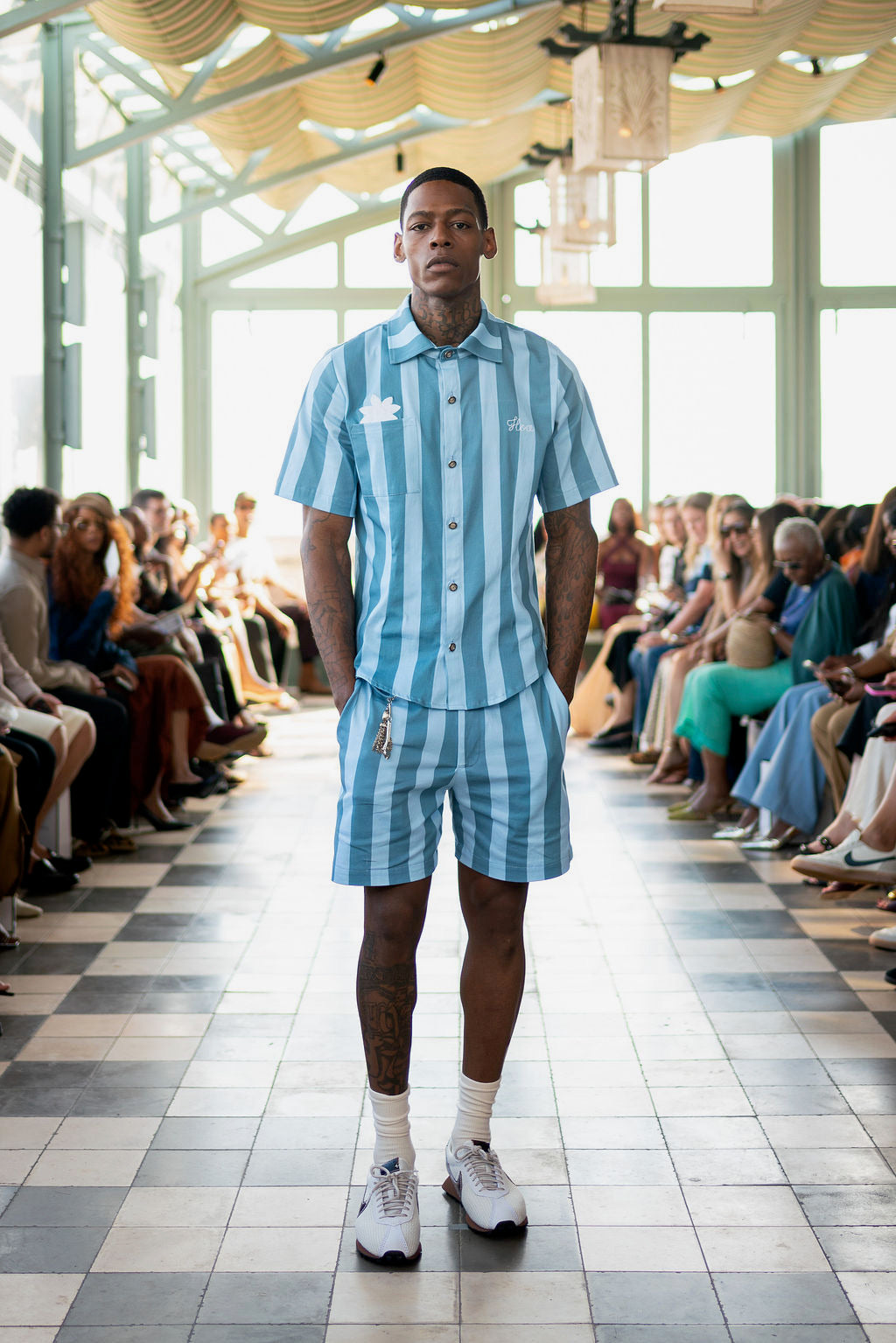 Azaka Button Up Blue Stripe- Pre Order
