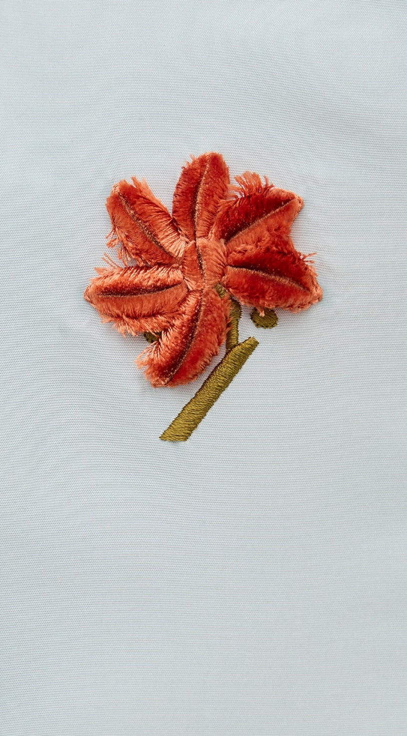 Country Girl Dress- Orange Floral Silk Dupioni