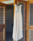 Sailor Lace Crochet Blue Stripe Maxi Dress