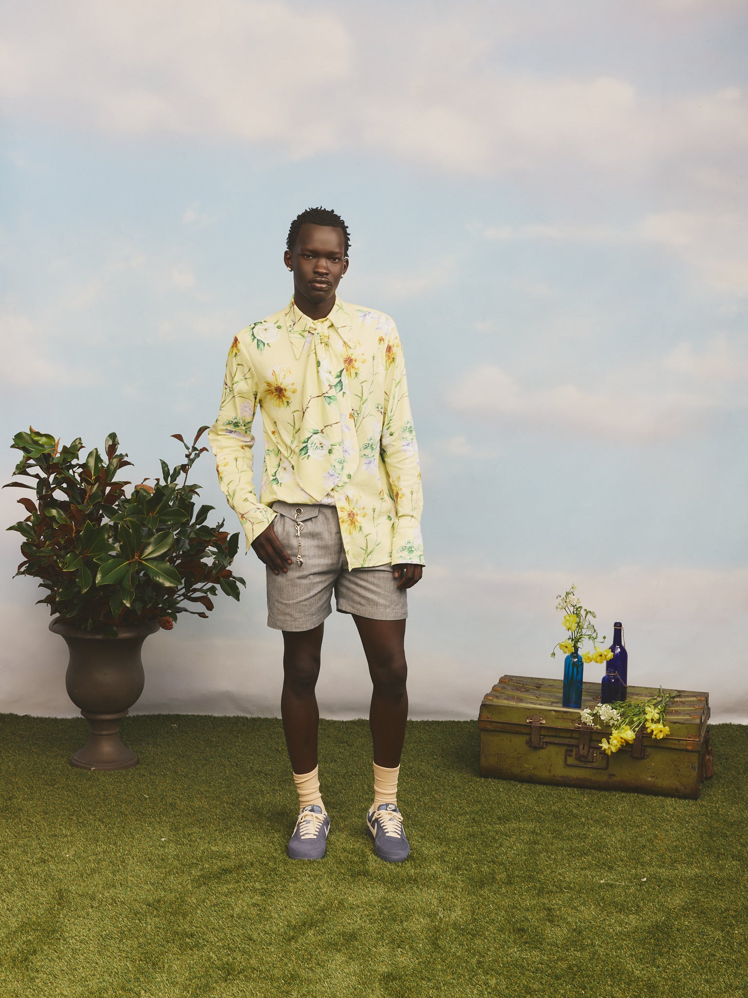 Yellow Magnolia Men's Pussybow Shirt- Pre-Order