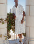 White Eyelet Floral Men's Top- Pre-Order