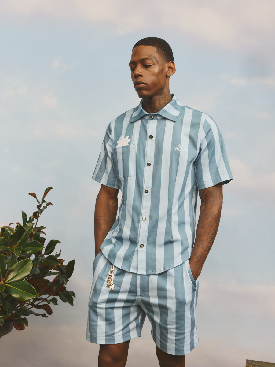 Azaka Button Up Blue Stripe- Pre Order