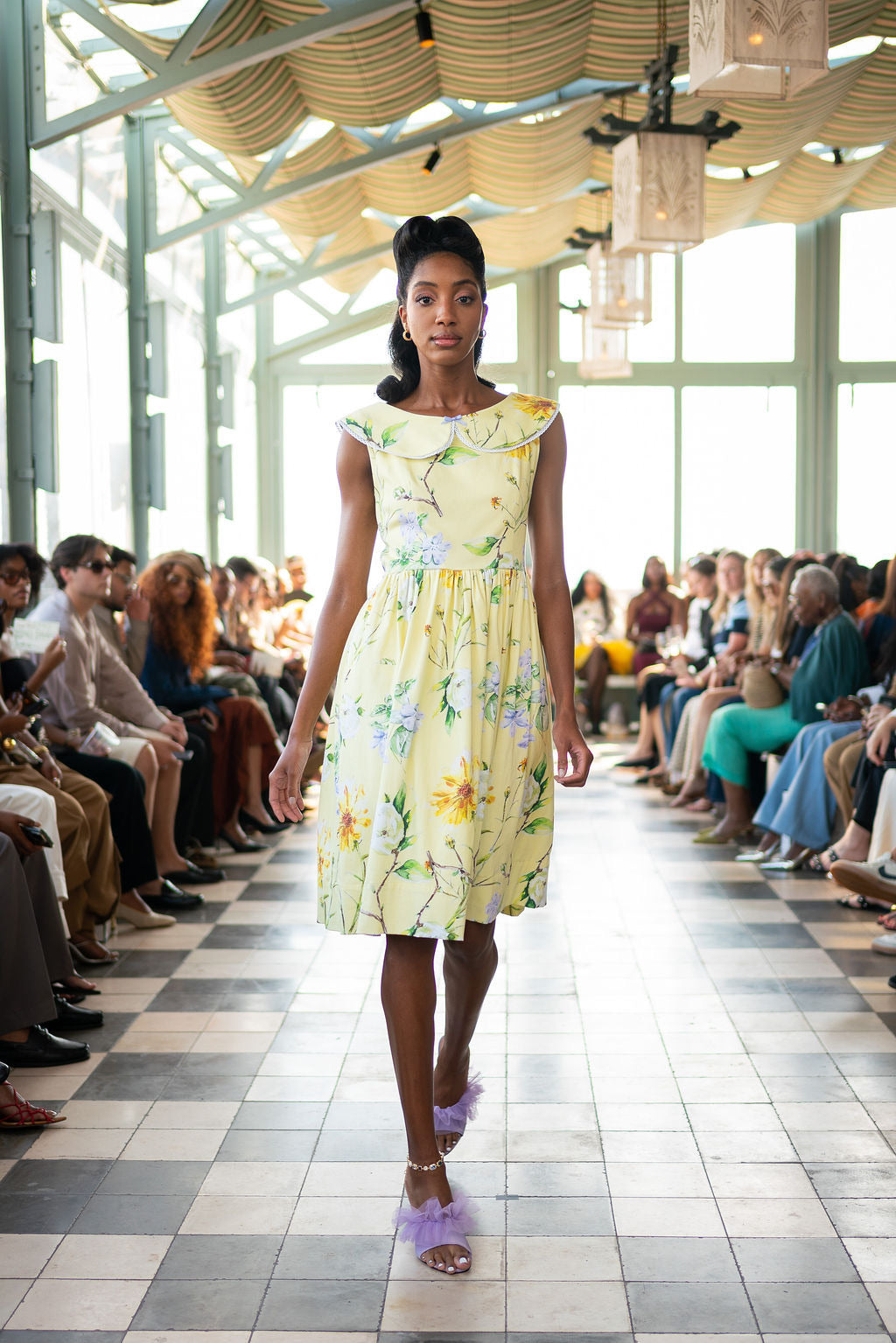 Yellow Magnolia Bib Collar Dress -Pre-Order