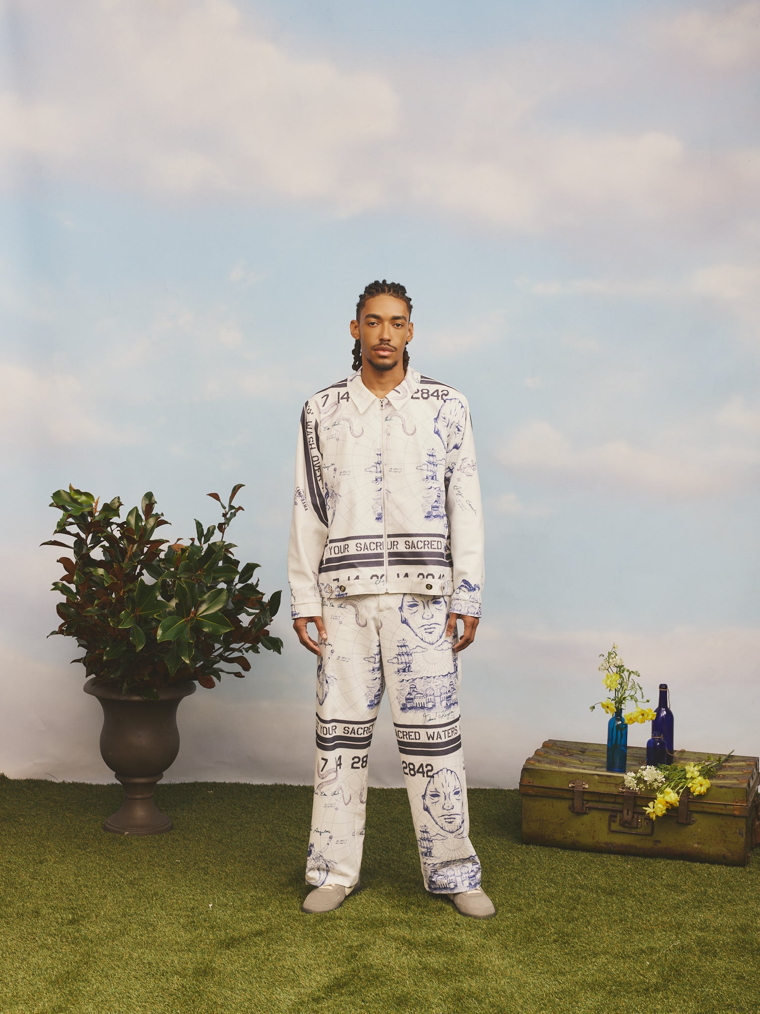 Olokun Kingdom Map Twill Jacket- Pre-Order