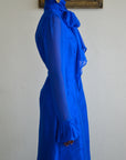 Electric Blue Gouyave Pussybow Dress-Pre-Order