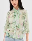 Swamp Rose Victorian Pussybow Top