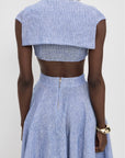 Azaka Sailor Collar Top Blue Stripe - Pre Order