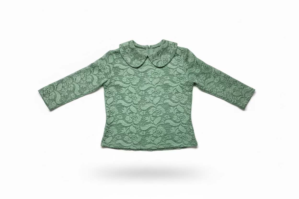 Bib Collar Lace Top Mint