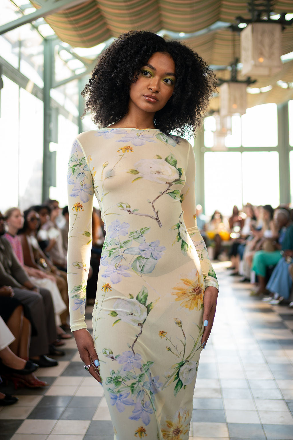 Yellow Magnolia Maxi Mesh Dress