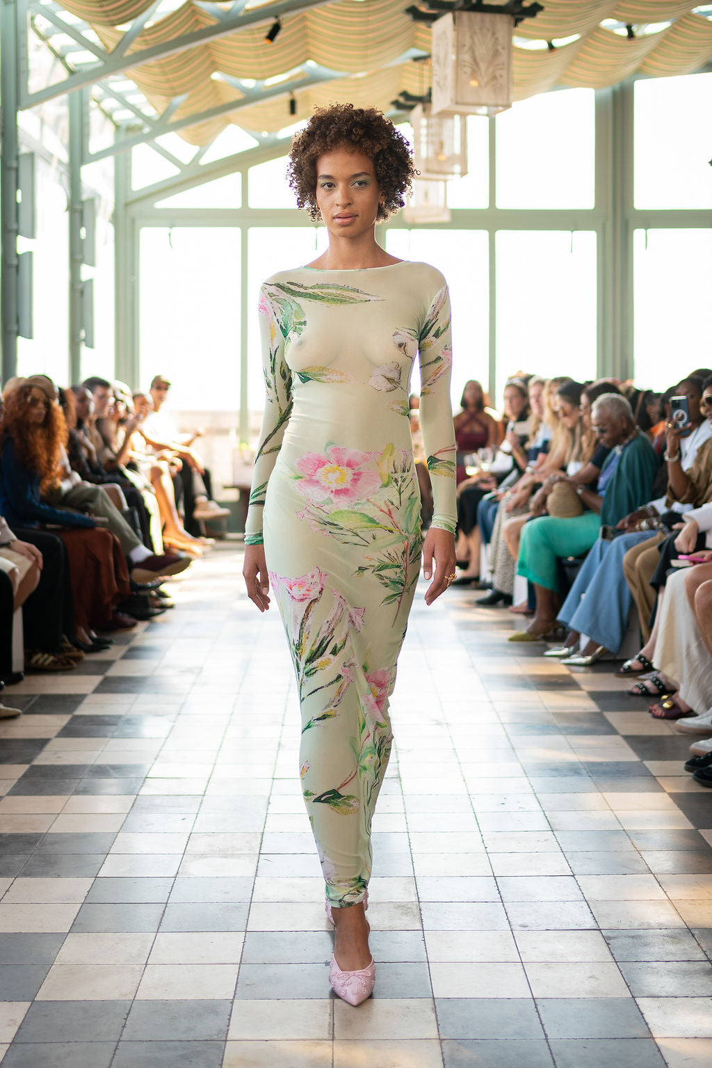 Swamp Rose Maxi Mesh Dress