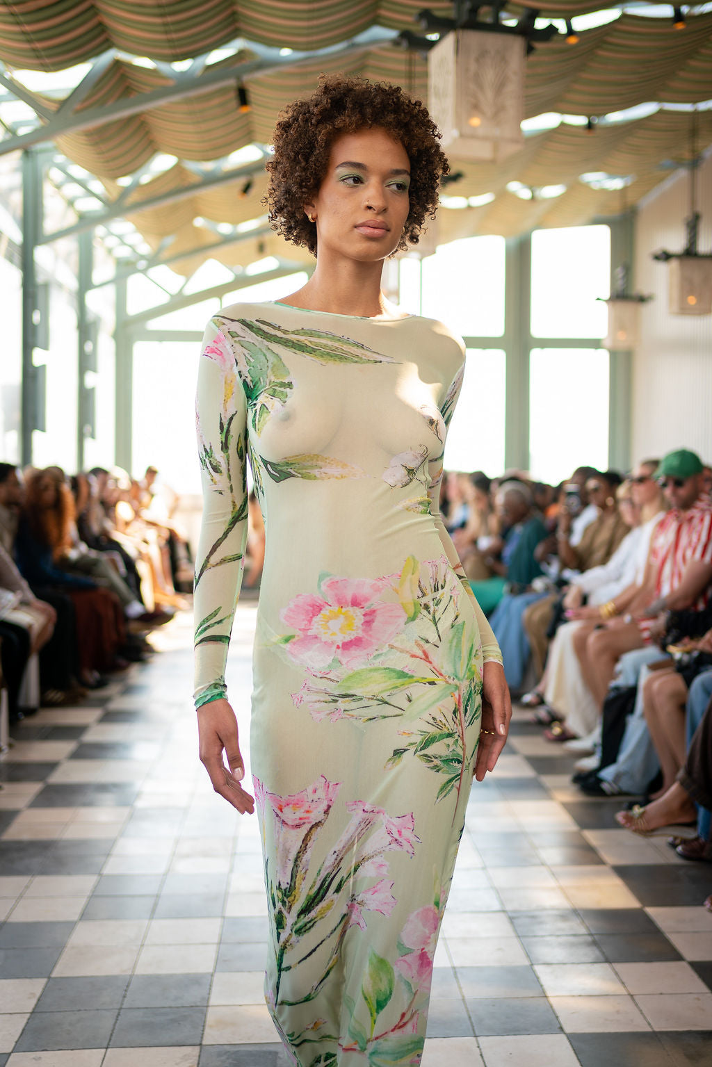 Swamp Rose Maxi Mesh Dress