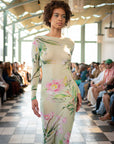 Swamp Rose Maxi Mesh Dress