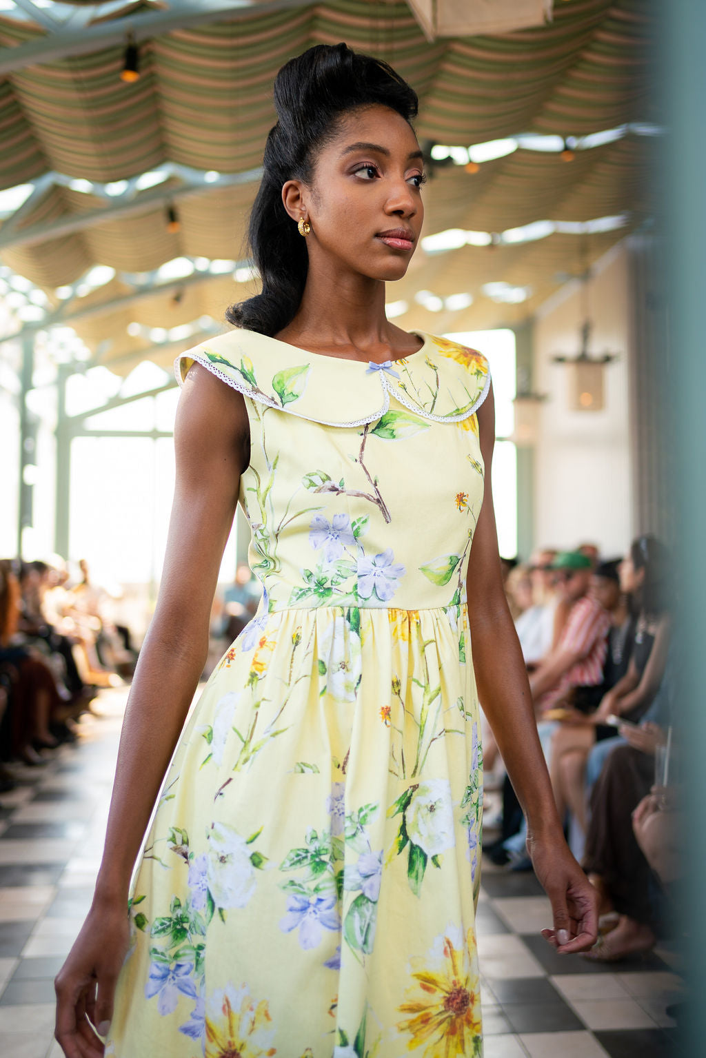 Yellow Magnolia Bib Collar Dress -Pre-Order