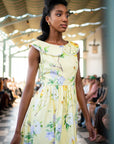 Yellow Magnolia Bib Collar Dress -Pre-Order