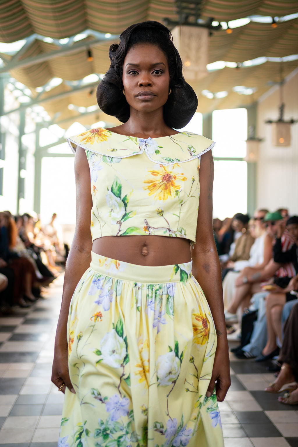 Yellow Magnolia Bib Collar Top -Pre-Order