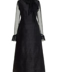 Black Gouyave Pussybow Dress-Pre-Order