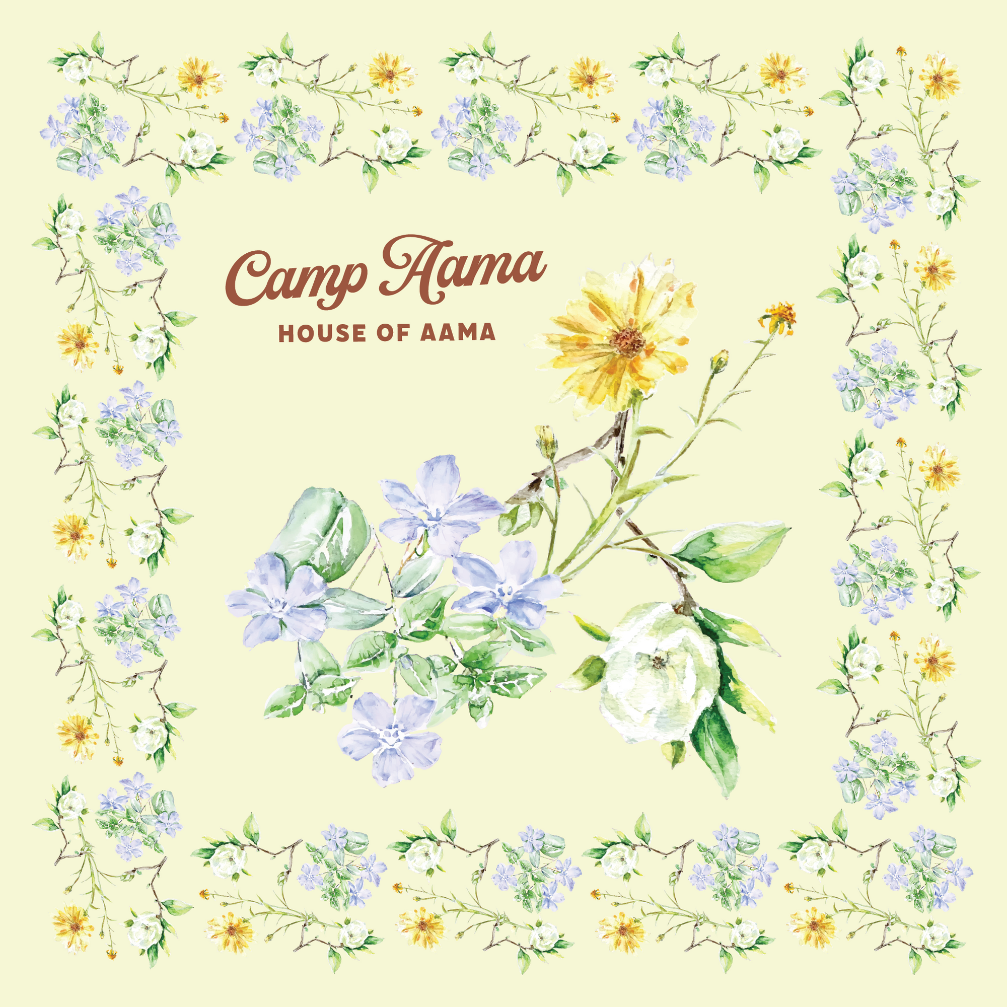 Camp Aama Yellow Magnolia Scarf