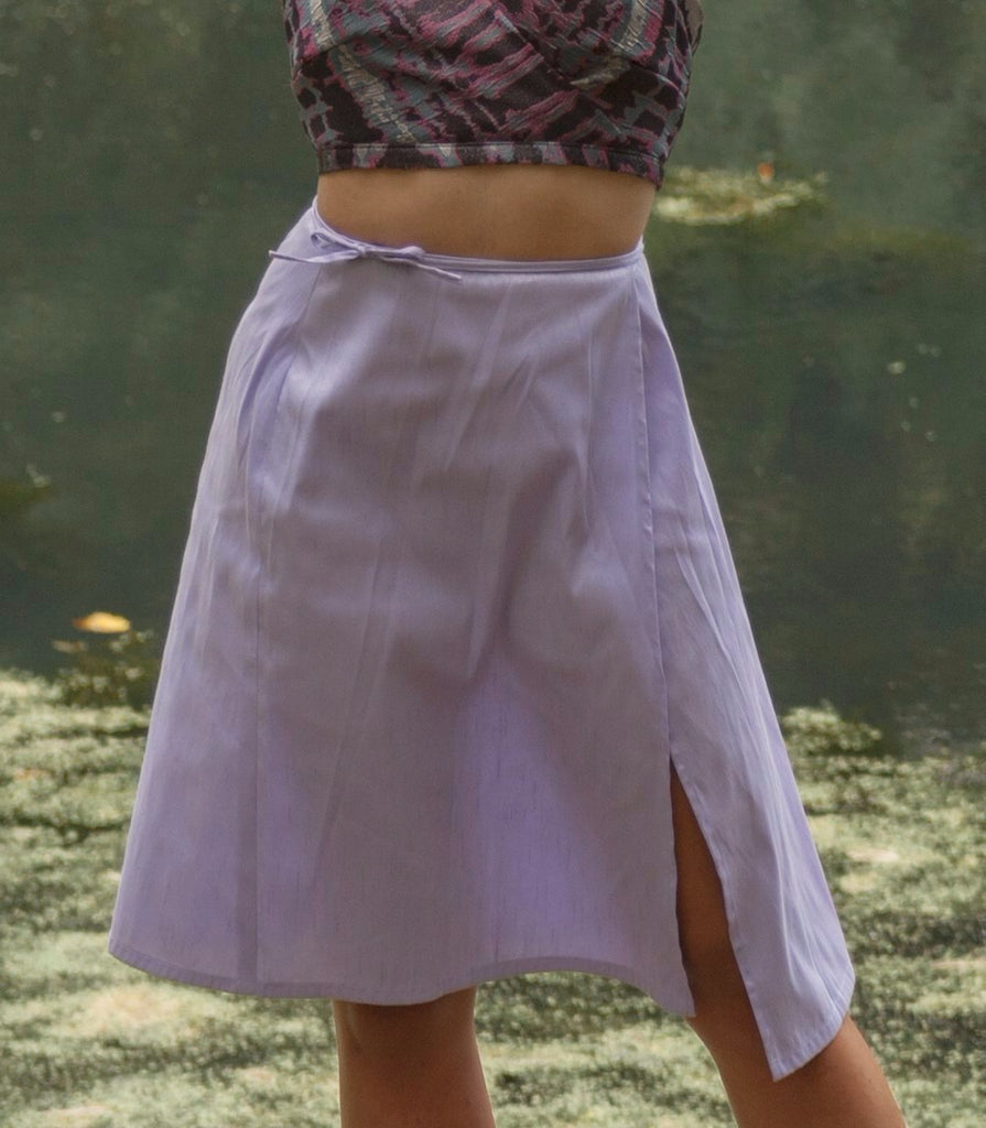 Lavender Silk Wrap Skirt