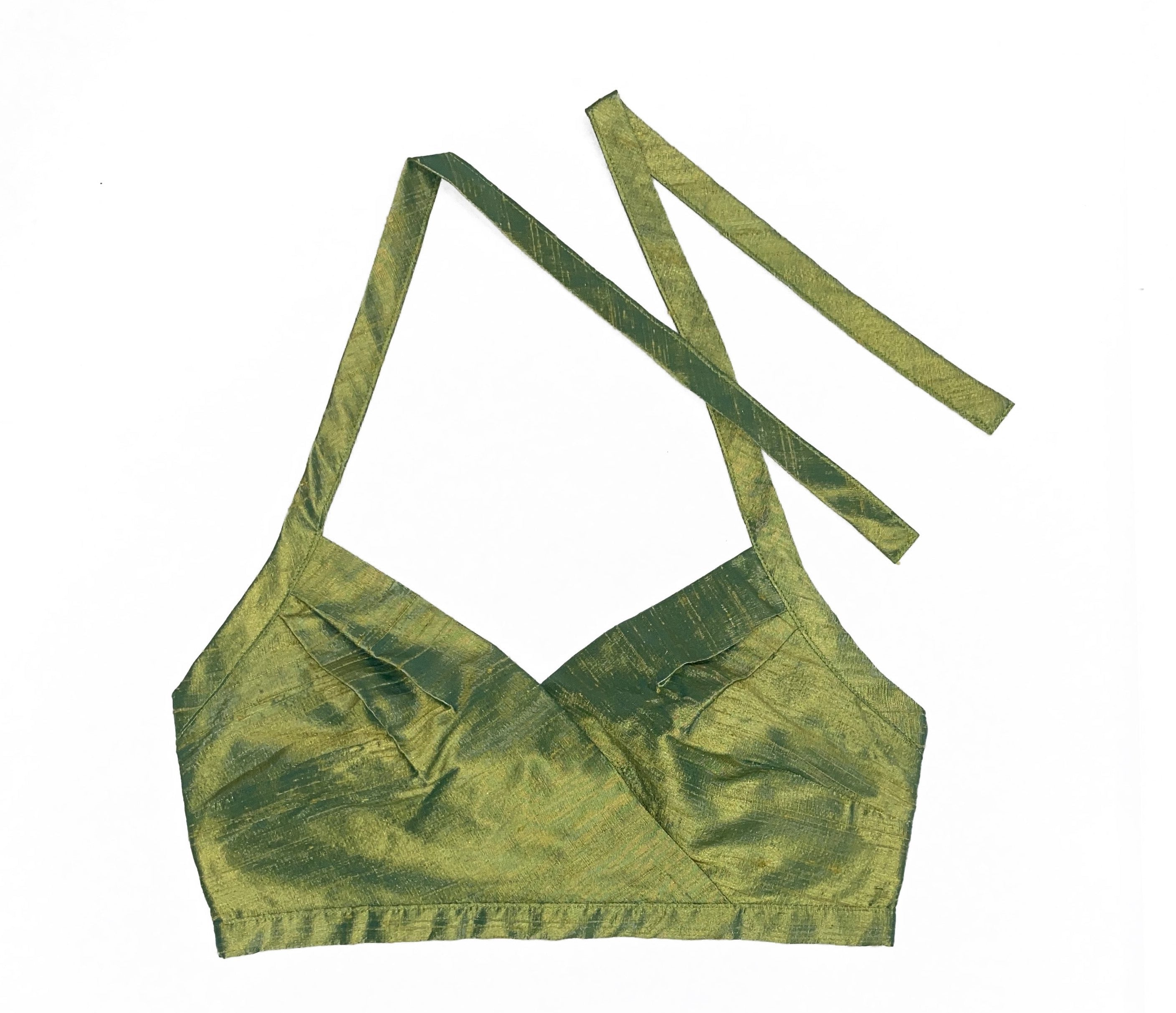 Green Silk Halter Top – House of Aama
