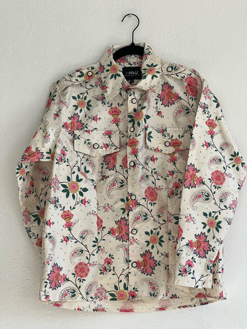 Silk Floral Paisley Button Up