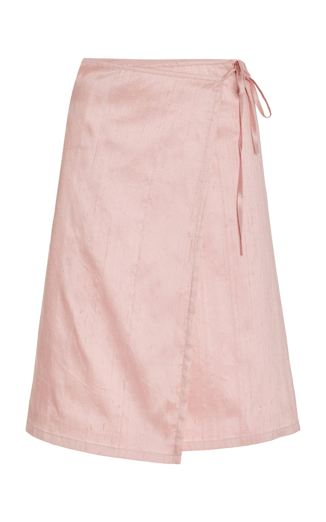 Baby Pink Silk Wrap Skirt