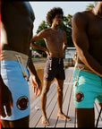 Swim Trunk with Embroidered Patch-Light Blue-Pre Order